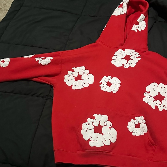 Red denim tears hoodie